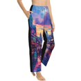 thumbnail image 2 of Daiia Taxi Colorful Town Women's Sleep Pant with Pockets and Drawstring,Pajama Pants-Small, 2 of 9