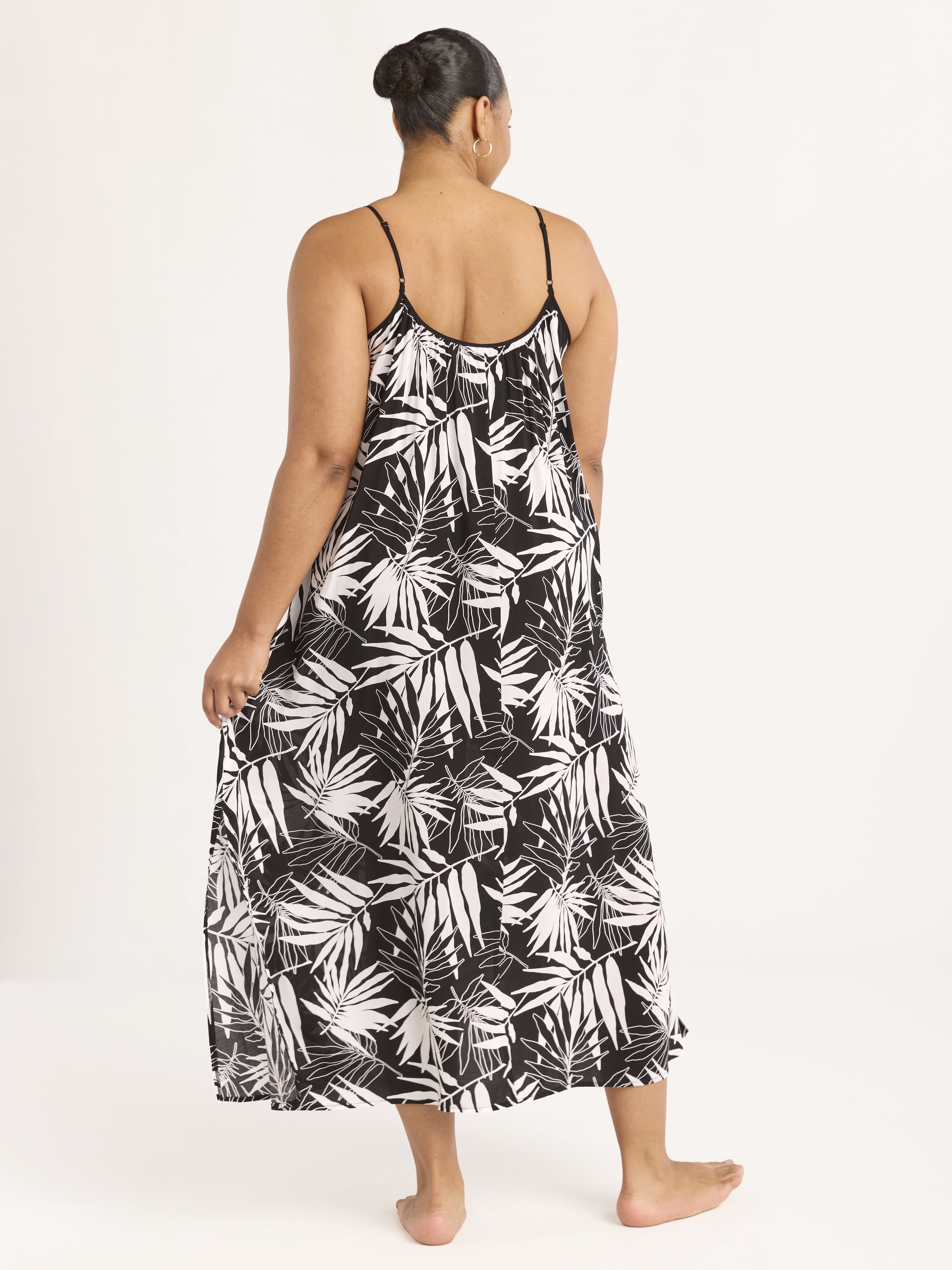 Joyspun Women’s Sleepwear Woven Strappy Maxi Nightgown, Sizes S-4X