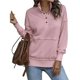 thumbnail image 2 of Sudadera Informal de Larga para Mujer, Cuello Alto, Botones y Cordón Ajustable Rosa XL, 2 of 8