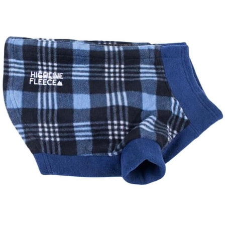 Doggie Design DD-78597-14LC Highline Fleece Dog Coat Blue Plaid - Size 14LC