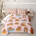 thumbnail image 2 of Erosebridal Funny Capybara Pattern Twin Quilt Set,Hawaii Summer Holiday Twin Coverlet Set For Kids Girls,2pcs, 2 of 7