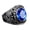 Blue, variant on Ring Punk Oval Shape Rhinestone Inlaid Punk Classic Ring for Party
