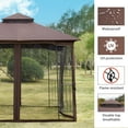 thumbnail image 3 of AVAWING 10 x 10FT Outdoor Gazebo, Patio Double Waterproof Soft-Top Canopy, Chocolate, 3 of 10