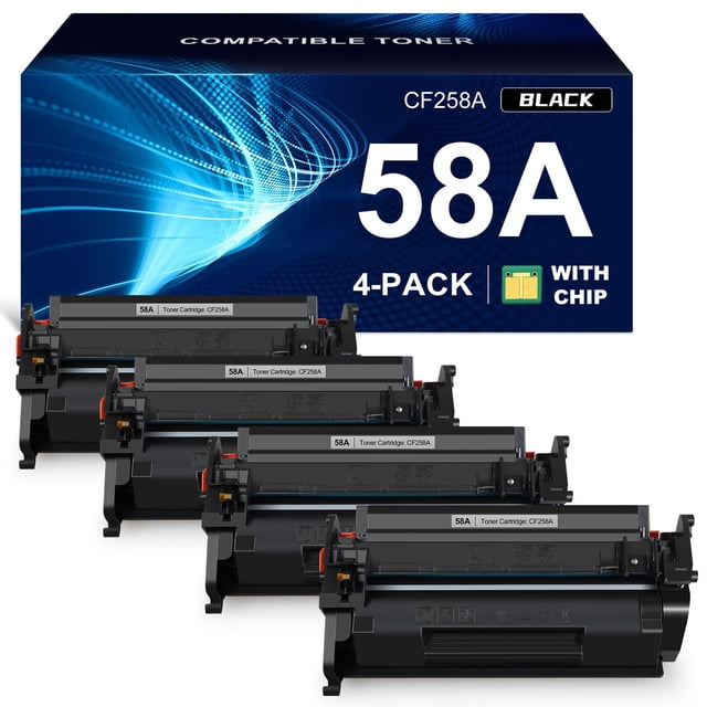 Cartucho de tóner ALLWORK 58A negro compatible con HP (paquete de 4)