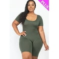 thumbnail image 3 of Plus Size Short Sleeve Bodycon Romper 2XL, 3 of 10