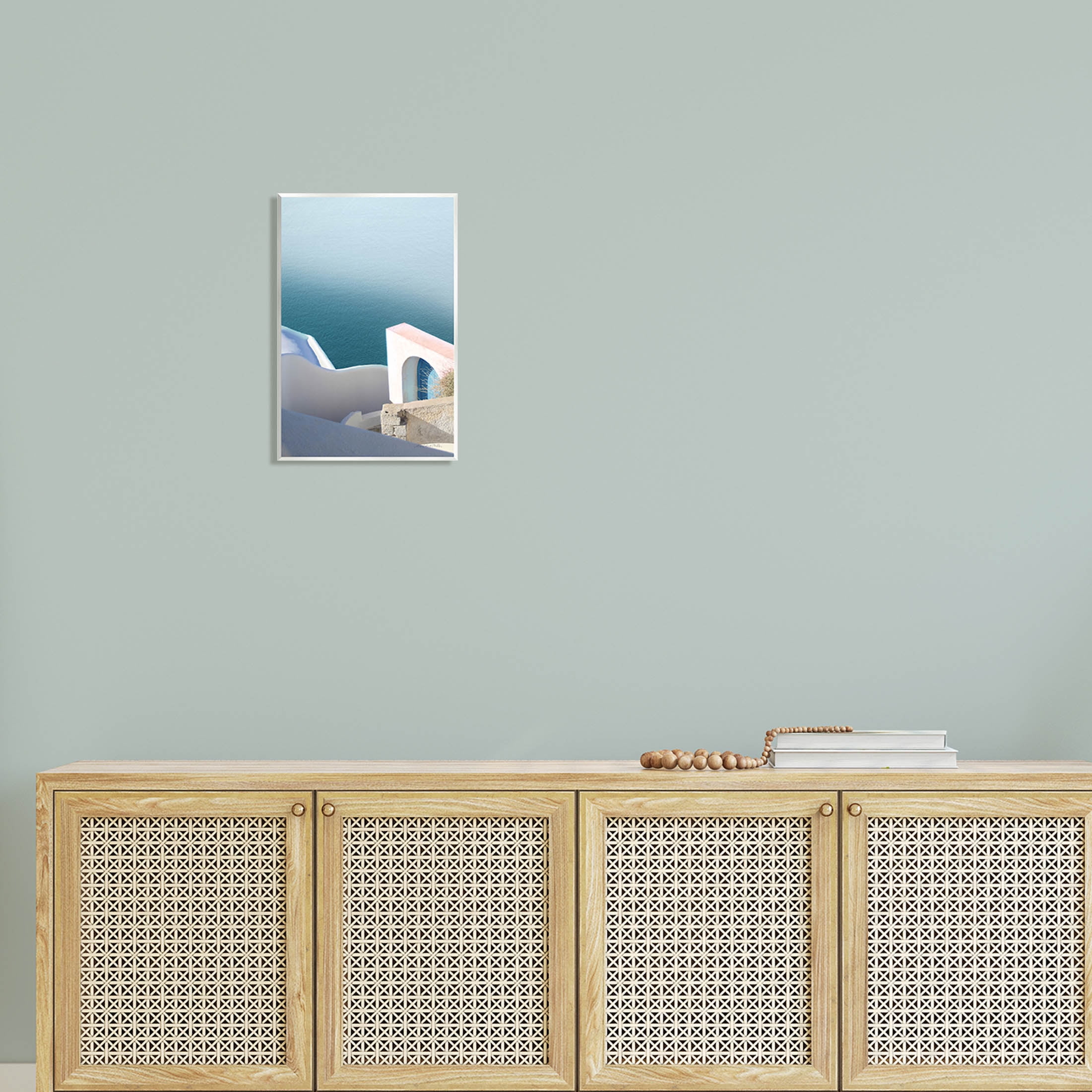 Stupell Industries Picturesque Santorini Coastal Building Photograph Unframed Art Print Wall Art, Design by Sara Zieve Miller