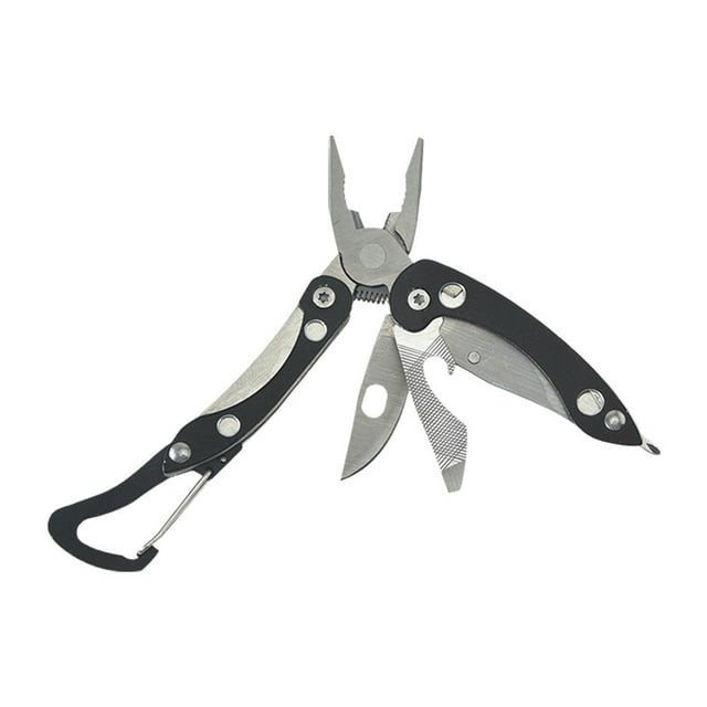 RJSQAQE Multitool, Outil Multiple Portable, Pince Multitool en Acier Inoxydable Couteau de Poche, Ouvre-Bouteille, Tournevis avec Mousqueton, Couteau de Poche Pliant Multitool de Camping, Cadeaux de Noël pour Hommes