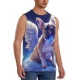 thumbnail image 2 of Uemuo Night Sky Winged French Bulldog Pattern Men's Sleeveless T-Shirt,Muscle Athletic Tank Top, Moisture-wicking Quick-dry Breathable Classic Tee Top for Gym Run Outdoor Sports-XX-Large, 2 of 8