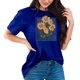 thumbnail image 1 of Ploknplq Plus Size Graphic Tees for Women,Shirts for Women,T Shirts for Women,Dandelion Graphic T Shirts Teen Cute Sunflower Print Tops,Graphic T-shirts,Beach Vacation Clothes for Women Blue S, 1 of 4