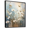 thumbnail image 2 of Designart "Whispering Gardens Of Beige Wildflowers I" Wildflowers Floater Framed Wall Art Living Room, 2 of 5
