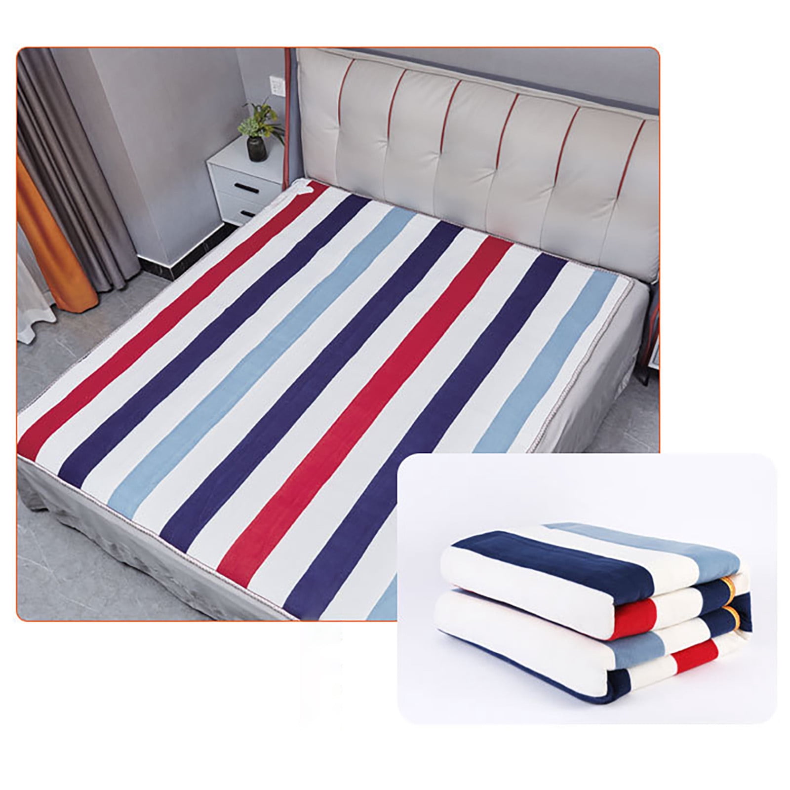 Merryso 110V US Electric Heated Blanket - Soft Flannel, 3 Temp Settings, Overheat Protection & 8hr Auto Shut Off