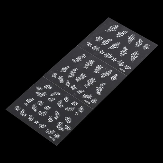 50 Hojas 3D Pegatinas De Uñas, Decoración Adhesiva Adhesiva De Diseño De Flores Para El Arte De Las Uñas