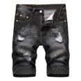 thumbnail image 1 of CHOK Athletic Shorts for Men High-End Ripped Personality Camouflage Stitching Trend Shorts In Clearance Blue Xs, 1 of 8