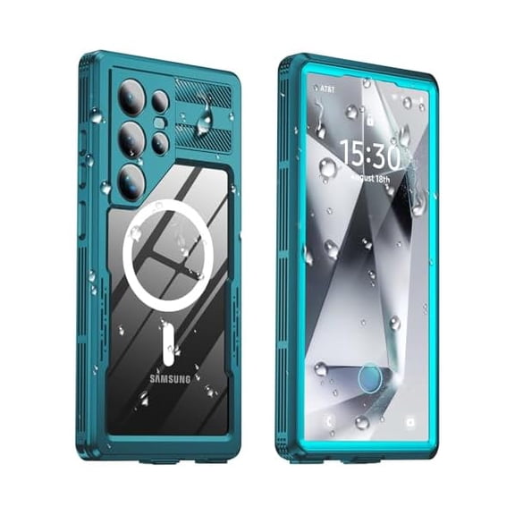 for Samsung Galaxy S24 Ultra Waterproof Case, [Fit for Magsafe] [Built-in Screen Protector] [Military Shockproof], IP68 Water Proof Rugged Heavy Duty Magnetic Case for S 24 Ultra 6.8", Teal