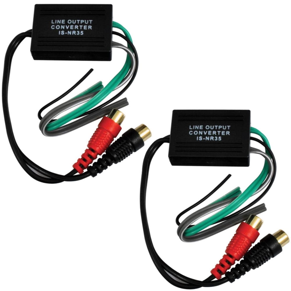 (Pack of 2) RCA Hi/Low 2 Channel to Speaker Wire Line Out Adapter