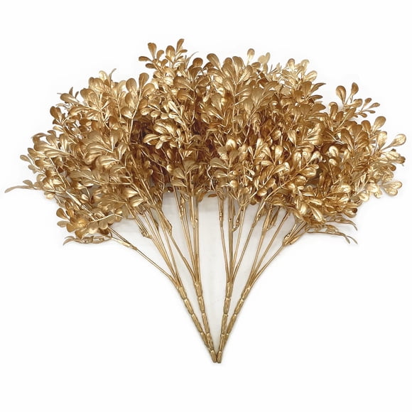 Plantas artificiales PASYOU Golden con follaje sintético de 32 cm, paquete de 4 unidades
