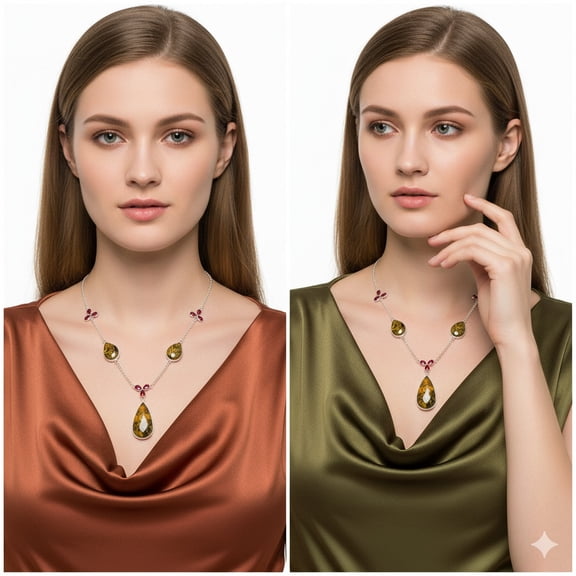 Natural Nellite & Garnet 925 Sterling Silver Necklace Jewelry N-1021 SDN2051