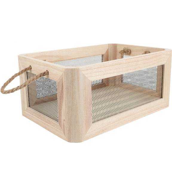 SHOWERORO Craft Storage Box Wooden For Home Decor 1Pcs 12.58X8.65X5.50in