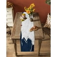 thumbnail image 4 of Table Runners 60 Inches Long Dress Scarves, Blue Marble Crack Farmhouse Kitchen/Dining Table Runner, Small Coffee Tablerunners, Modern Abstract Geometric Texture 13x60 Inch, 4 of 7