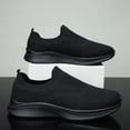 thumbnail image 2 of Domzle Men's Ultra Smooth Step Slip-in Sneakers Comfortable, Non-Slip, Memory Foam,Fit for Daily Walking Black, 2 of 7