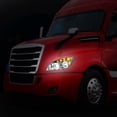 thumbnail image 5 of DNA Motoring HL-HAY-018-CH For 2018-2021 Freightliner Cascadia Dual LED Halo Ring DRL+Turn Signal Projector Headlight Lamps Chrome 19, 5 of 5