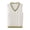 White, variant on Otqutp Boys Girls Knitted Vests Cotton Striped Trim Sleeveless Solid Sweater Gilet Spring Autumn Back to School Campus Sweater Waistcoat