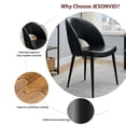 thumbnail image 4 of JESONVID Set of 4 Faux Leather Upholstered Armless Dining Chairs, Accent Leisure Chair Modern Dining Room Desk Side Chair Set with Round Metal Legs for Home Kitchen Bedroom Living Room, Black, 4 of 7