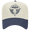 Natural/Navy, variant on Women's Embroidered Otto Cap 5 Panel Mid Profile Baseball Cap - Circular Rodeo, Bull Skull Cow Print, Natural/Dark Green
