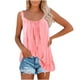 thumbnail image 1 of Honeeladyy Ventas Online Camiseta sin mangas de verano para mujer, linda camiseta de tirantes, camiseta informal con dobladillo con volantes, camiseta holgada tipo túnica., 1 of 6