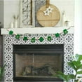 thumbnail image 3 of EWASWON St. Patrick's Day Shamrock Garland, 90.55 Inch Green Felt & Natural Wooden Bead Banner, Festive Decor for Mantel Fireplace Home, 3 of 5