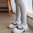 thumbnail image 5 of Medias básicas para niñas Medias de polainas para niñas de color puro de algodón súper suave a rayas Gris S, 5 of 5
