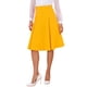 thumbnail image 4 of Falda midi acampanada de mujer INSPIRE CHIC, sólida, vintage, con cintura alta elástica y decoración de botones, color amarillo, 4 of 5