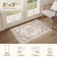 thumbnail image 2 of UERMEI 2x3 Washable Area Rugs for Living Room, Modern Vintage Printed Rug, Vacuum-Friendly, Non Slip Indoor Rug for Bedroom Entryway Home Decor Carpet, Beige Brown, 2 of 9