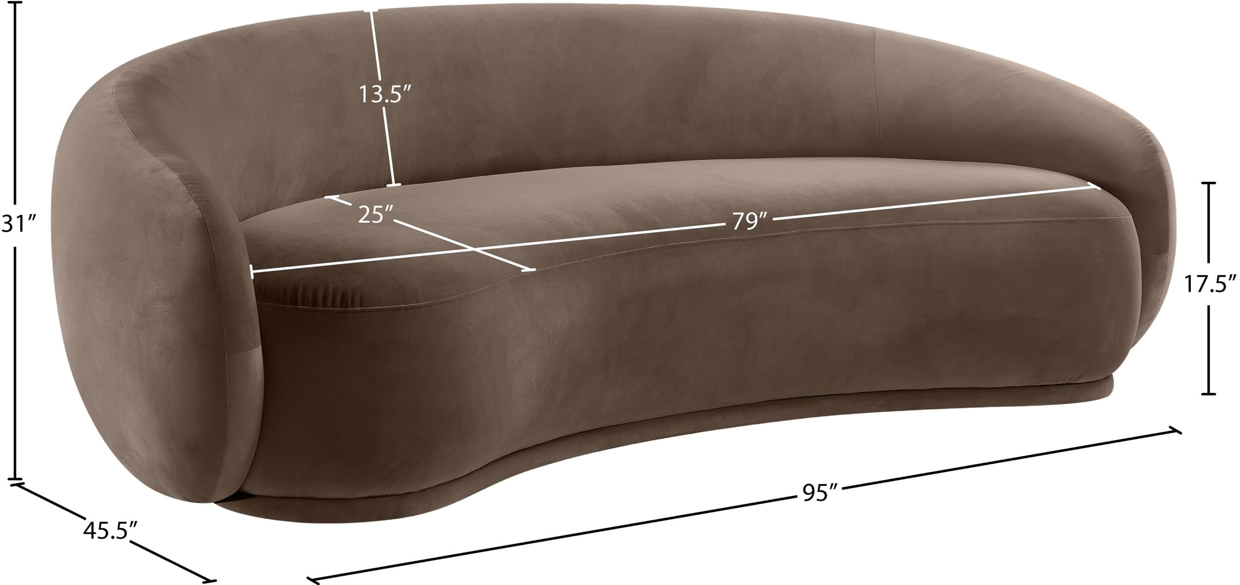 Meridian Furniture Emery Brown Velvet Sofa