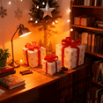 thumbnail image 5 of 3Pack Plush Christmas Lighted Gift Boxes,Different Sizes Light Up Snowflake Present Box Ornament with Bowknot,8 Models Pre lit Presents Christmas Boxes for Indoor Outdoor Holiday Xmas Decorations, 5 of 6