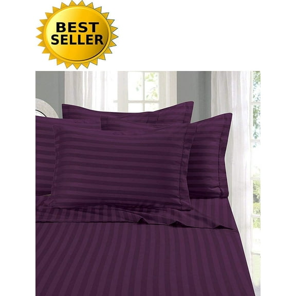 Elegant Comfort 1500 Thread Count Microfiber 4 Piece Bed Sheets Queen, Purple