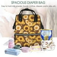 thumbnail image 5 of Honeii Vintage Wood Grain Sunflower A Pattern Mummy Diaper Bag Backpack Durable Maternity Baby Nappy Casual Shoulder Bags Travel Hiking Outdoor Pack, 5 of 6