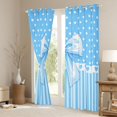 thumbnail image 3 of Manfei Light Blue Bow Black Out Curtains for Boys Girls, Princess Polka Dot Curtains Pack of 2 (42x63 Each), 3 of 6
