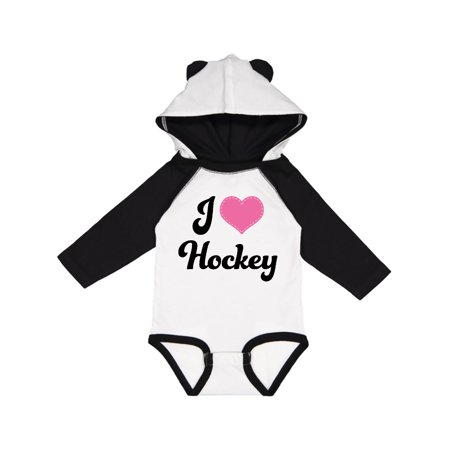 

Inktastic I Love Hockey Future Hockey Player Gift Baby Girl Long Sleeve Bodysuit
