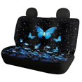 thumbnail image 2 of Uourmeti Blue Butterfly Flower Print Car Seat Cover 3 PCS Car Seat Protector Cushion Breathable Full Set Suitable for Cars most Cars, 2 of 10