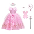 thumbnail image 1 of Disfraz de princesa Aurora con accesorios para niñas de 4 a 5 años, 1 of 8