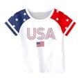 thumbnail image 3 of Byoo Patriotic USA Raglan T-Shirt Independence Day Breathable Star Print Baseball Tee Comfortable Top for 4th of July， 3-4 Years, 3 of 3
