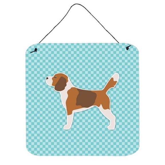Beagle Checkerboard Blue Wall or Door Hanging Prints