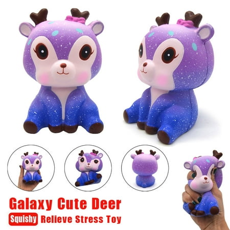 11cm Galaxy Deer Cream Scented Squishy Slow Rising Squeeze Strap Kids Toy
