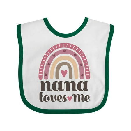 

Inktastic Nana Loves Me Grandchild Rainbow Gift Baby Girl Bib