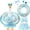 Blue Plaid, variant on 3 Pcs Summer Porch Goose Outfits Hawaii T-Shirt Wreath and Sunglasses Hawaiian Goose Clothes Costume for 23" Patio Decor for Luau Party Outdoor Garden Yard Decor(Coconut)