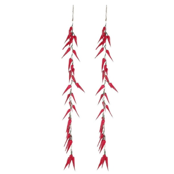 2Pcs Hanging Fake Peppers Artificial Chili Strings Pepper Pendants Farmhouse Decor
