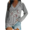 thumbnail image 2 of Puntoco moda mujer casual con cuello en V blusa de perforación caliente camiseta de manga larga tops de otoño Puntoco Puntoco-6659, 2 of 6