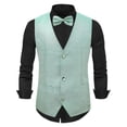 thumbnail image 1 of pstuiky Camisetas sin mangas para hombre, Blusa sin mangas con cuello en V, botones y pajarita con bolsillos estampados a la moda para hombre Chaleco para hombre xxl, 1 of 3