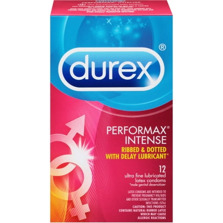 Durex Performax Intense nervuré et Parsemé de retard lubrifiant haut de gamme Condom 12 ch